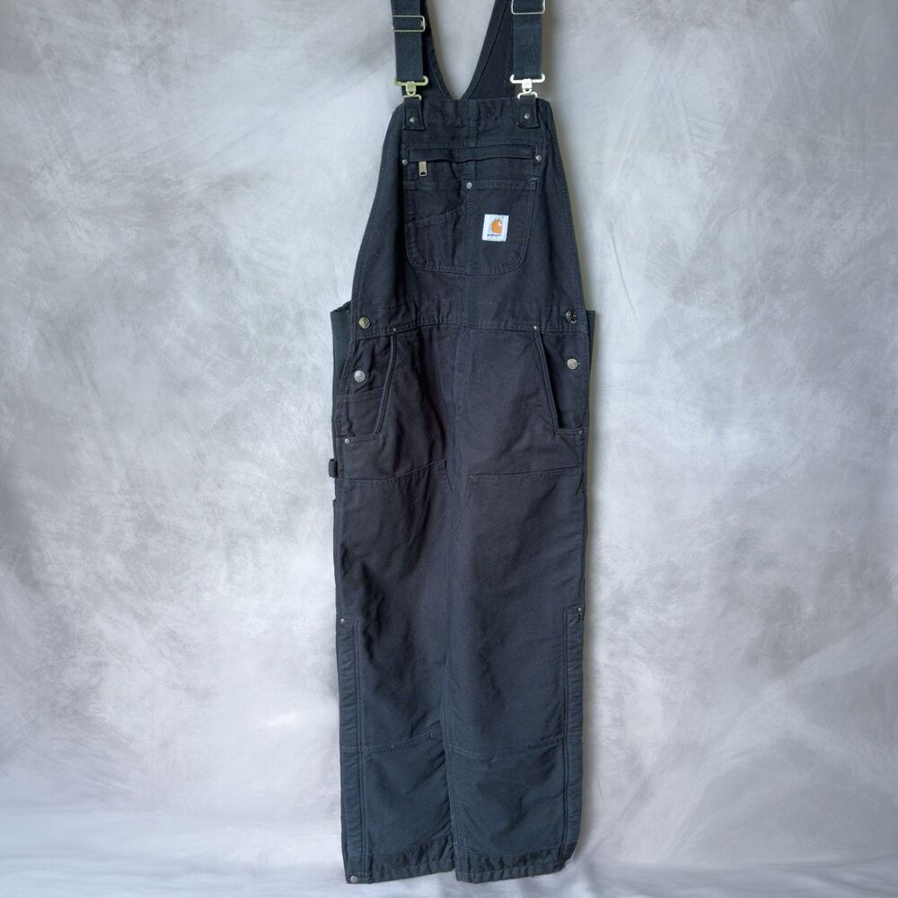 Carhartt 104031 Washed Duck Insulated Bib Overalls Men’s L Regular Black NWT